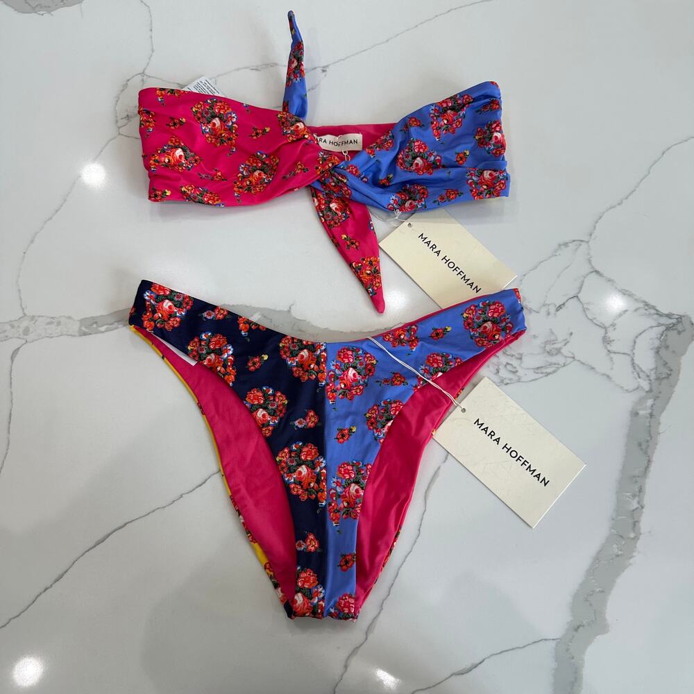 Mara Hoffman 2 Piece Swimsuit Floral NWT Size Small